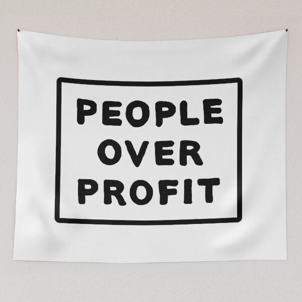 Item preview, People Over Profit White Background designed and sold by HeyGoAway.