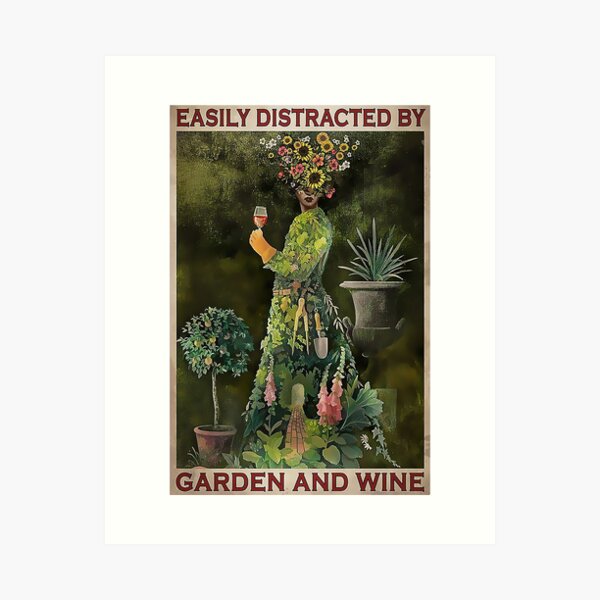 Item preview, Gardening Easily Distracted By Garden And Wine designed and sold by terova9393.