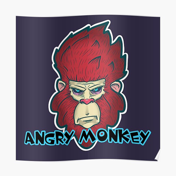 "Bad Monkey (red)" Poster for Sale by chesareart Redbubble