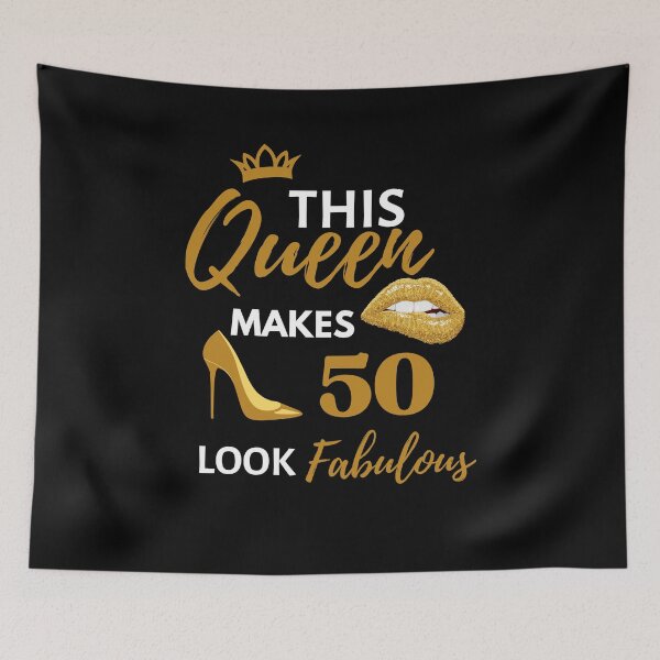 Item preview, Cute Afro Queen Birthday Quote 50th and fabulous Cool Heels fifty birthday Gift For Her designed and sold by Run to Creations.