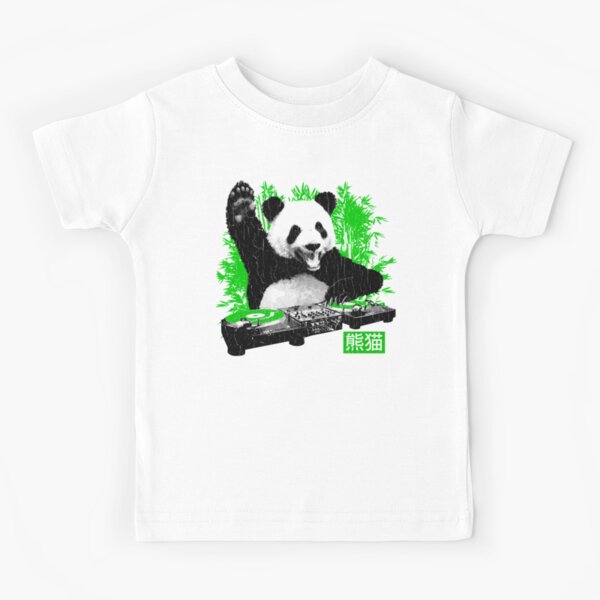 DJ Panda (vintage distressed look) Kids T-Shirt