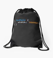 Yo Mama CSS - front end developer humour (webdev/coding) Drawstring Bag