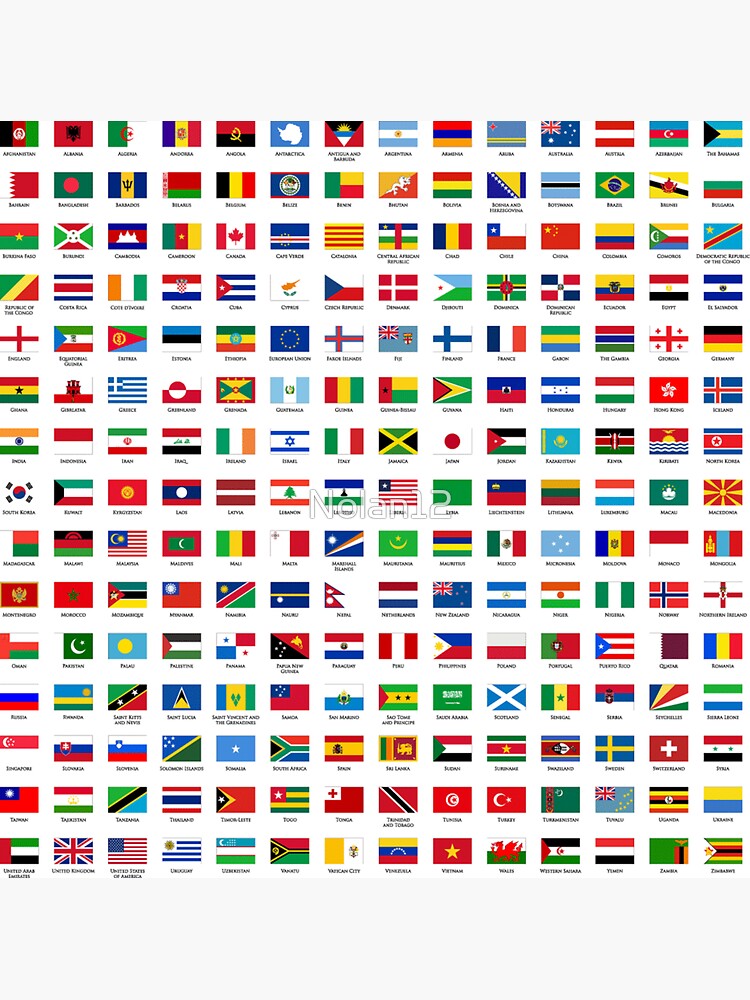 All National Flags Of The World Stickers With Names S - vrogue.co