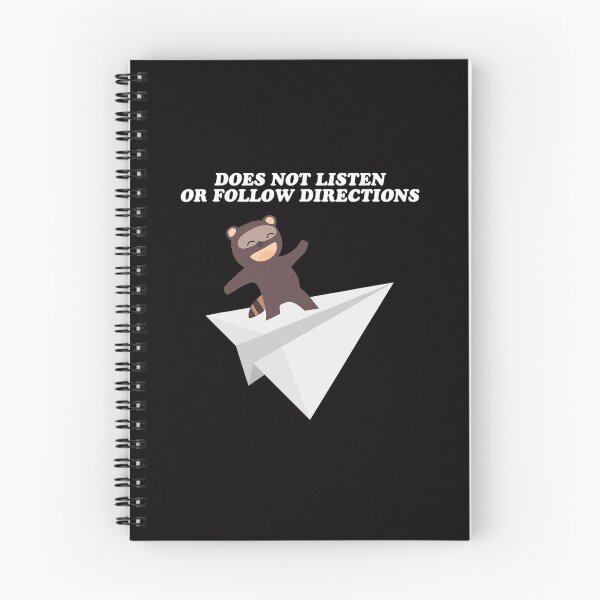 Item preview, Does Not Listen Or Follow Directions - Raccoon Paper Plane  designed and sold by eddejosspa.