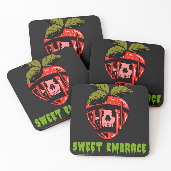 Item preview, Sweet embrace of berries, skull in strawberry designed and sold by MindBlownWill.