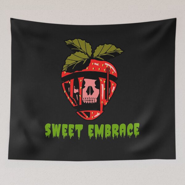 Item preview, Sweet embrace of berries, skull in strawberry designed and sold by MindBlownWill.