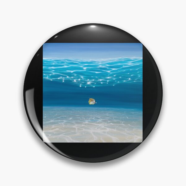 Item preview, Solo in the Turquoise Sea - an Underwater Seascape with threadfin butterfly fish Canvas Print designed and sold by wygalorebaug.