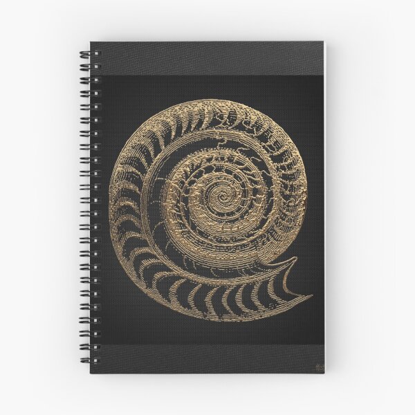 Item preview, Fossil Record - Golden Ammonite Fossil on Square Black Canvas #3 designed and sold by Serge Averbukh Art Studio.
