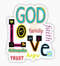 Love God And Family Sticker