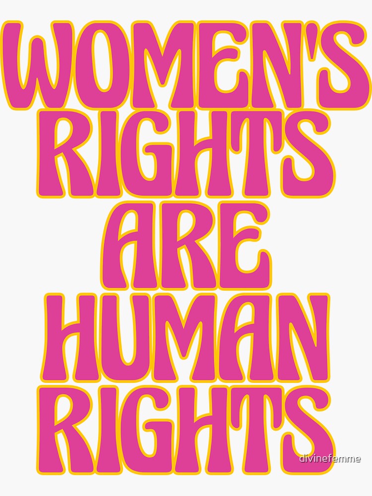 Thumbnail 3 of 3, Sticker, WOMEN'S RIGHTS ARE HUMAN RIGHTS designed and sold by divinefemme.