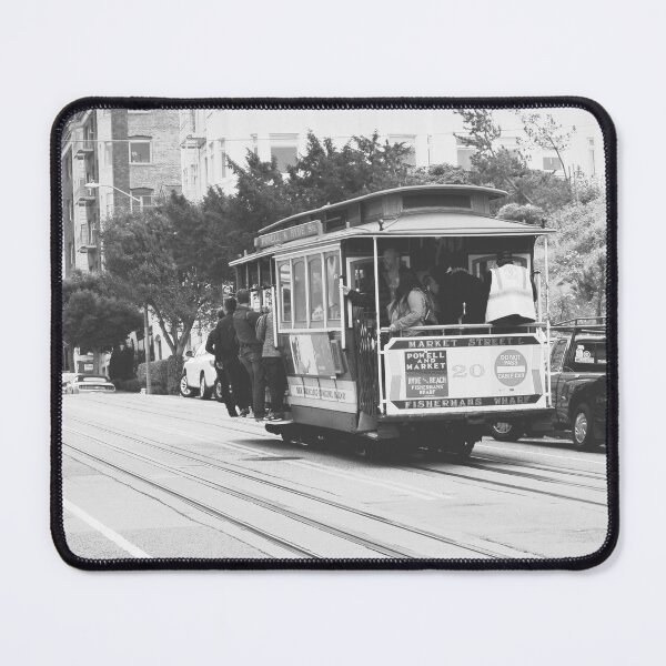 Item preview, Cable Car of San Francisco - Historic Public Transport in Black and White designed and sold by CarolinaReina.