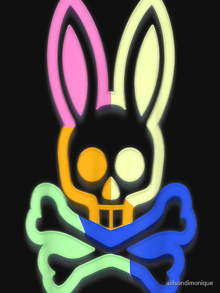 Happy Easter Men's Bone And Rabbit T Shirt Psychedelic Bunny Skull Funny  Gift