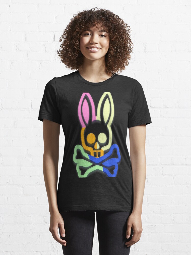 Happy Easter Men's Bone And Rabbit T Shirt Psychedelic Bunny