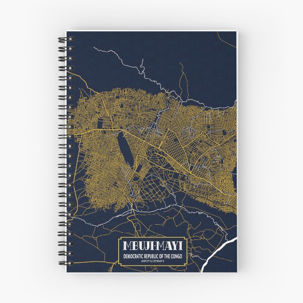 Item preview, Mbuji-Mayi City Map of DR Congo - Gold Art Deco designed and sold by deMAP.