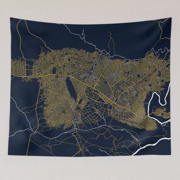 Item preview, Mbuji-Mayi City Map of DR Congo - Gold Art Deco designed and sold by deMAP.