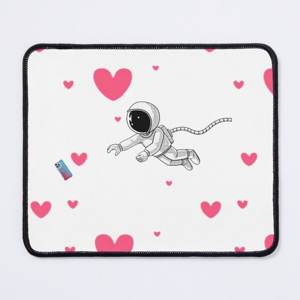 Item preview, a painted astronaut with a phone and hearts designed and sold by DanaIrik.