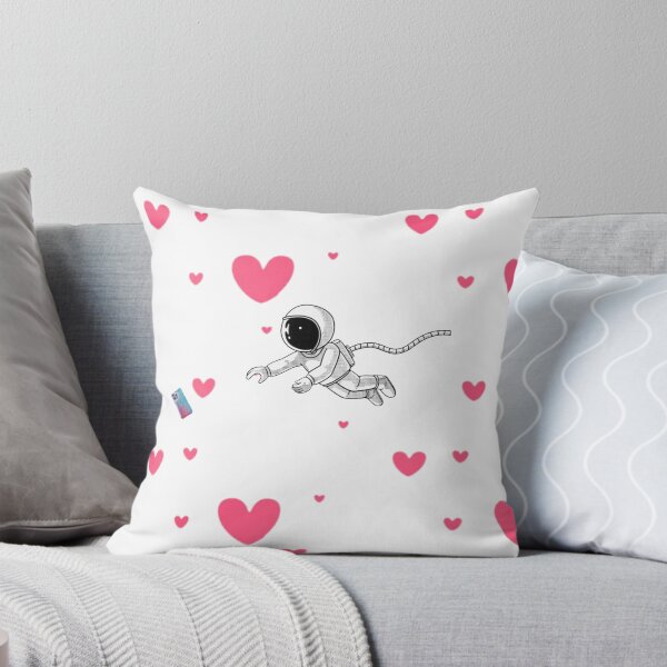 Item preview, a painted astronaut with a phone and hearts designed and sold by DanaIrik.