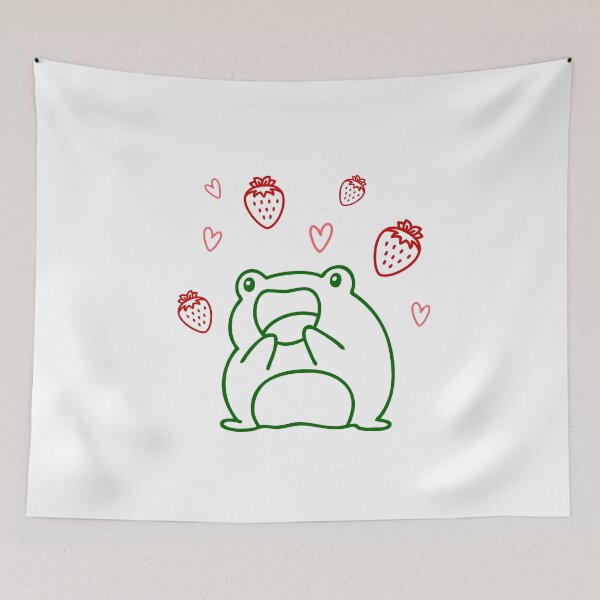 Item preview, Frog Aesthetic Frog Pun Cottagecore Cottage Core Kawaii Frog Cottagecore Strawberry Frog designed and sold by CaitU.