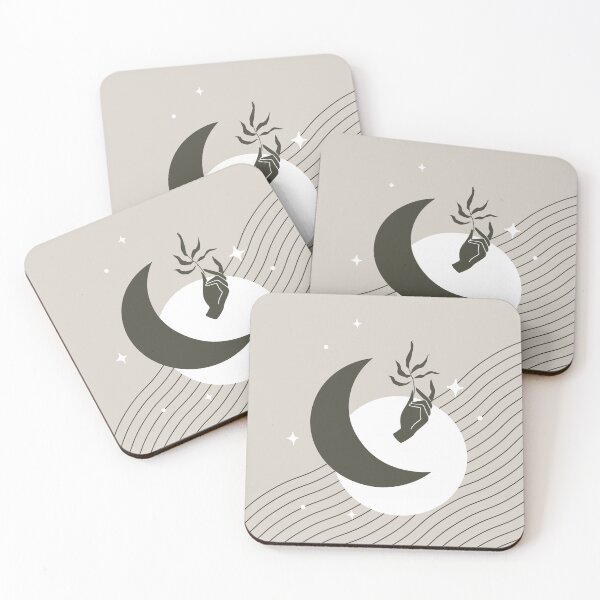 Artikelvorschau, Moon Phases Abstract in Warm Grey and Black entworfen und verkauft von nineFlorals.