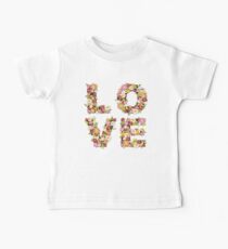LOVE Spring Flowers in Pink Baby Tee