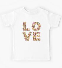 LOVE Spring Flowers in Pink Kids Tee