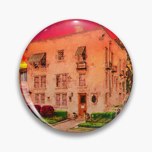Item preview, The Contemporary Austin - Laguna Gloria at sunset - digital painting designed and sold by NickoPrints.