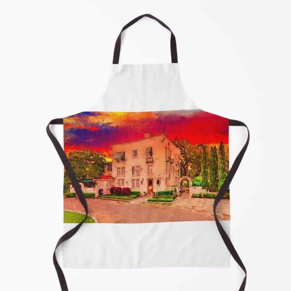 Item preview, The Contemporary Austin - Laguna Gloria at sunset - digital painting designed and sold by NickoPrints.