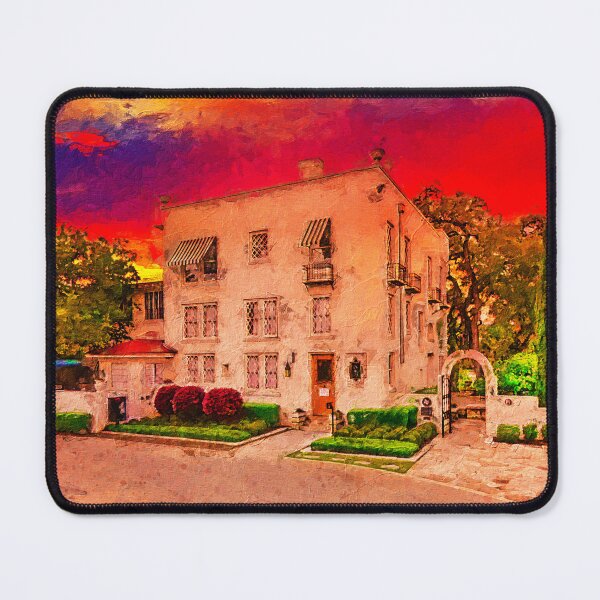 Item preview, The Contemporary Austin - Laguna Gloria at sunset - digital painting designed and sold by NickoPrints.