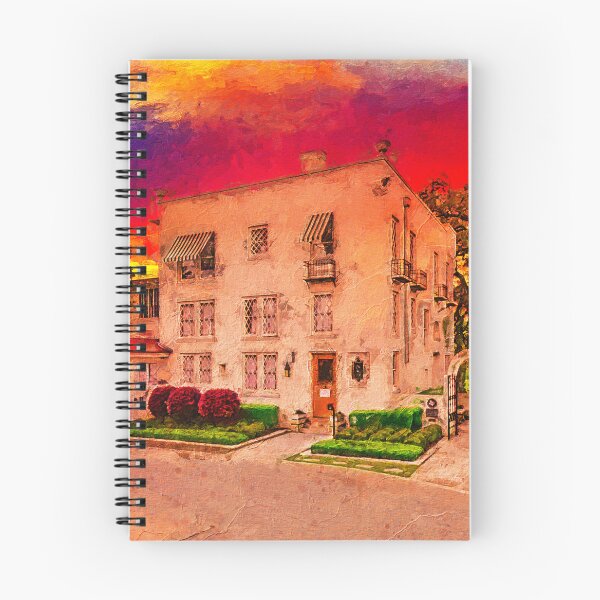 Item preview, The Contemporary Austin - Laguna Gloria at sunset - digital painting designed and sold by NickoPrints.