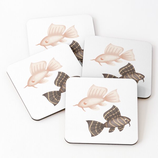 Item preview, Twin Black and White Pleco Fish designed and sold by TheFlyingSeabug.