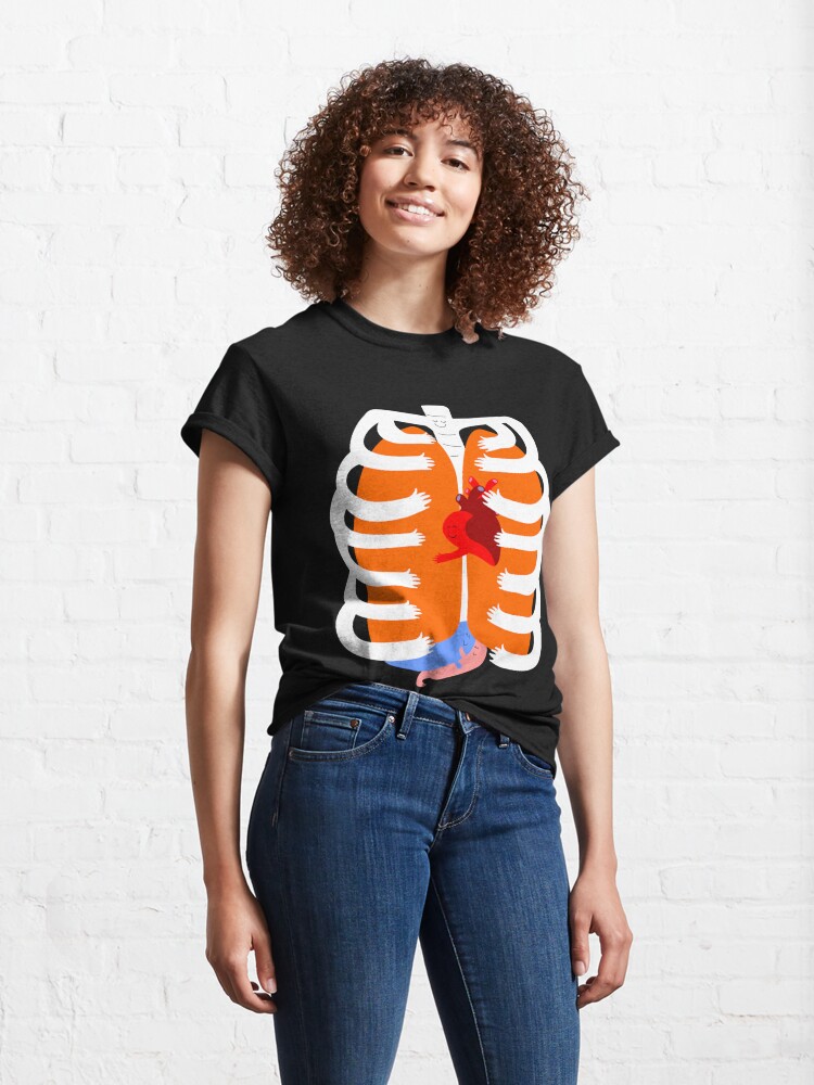 Discover Funny Skeleton Organ Hugging Anatomy Hugger Classic T-Shirt