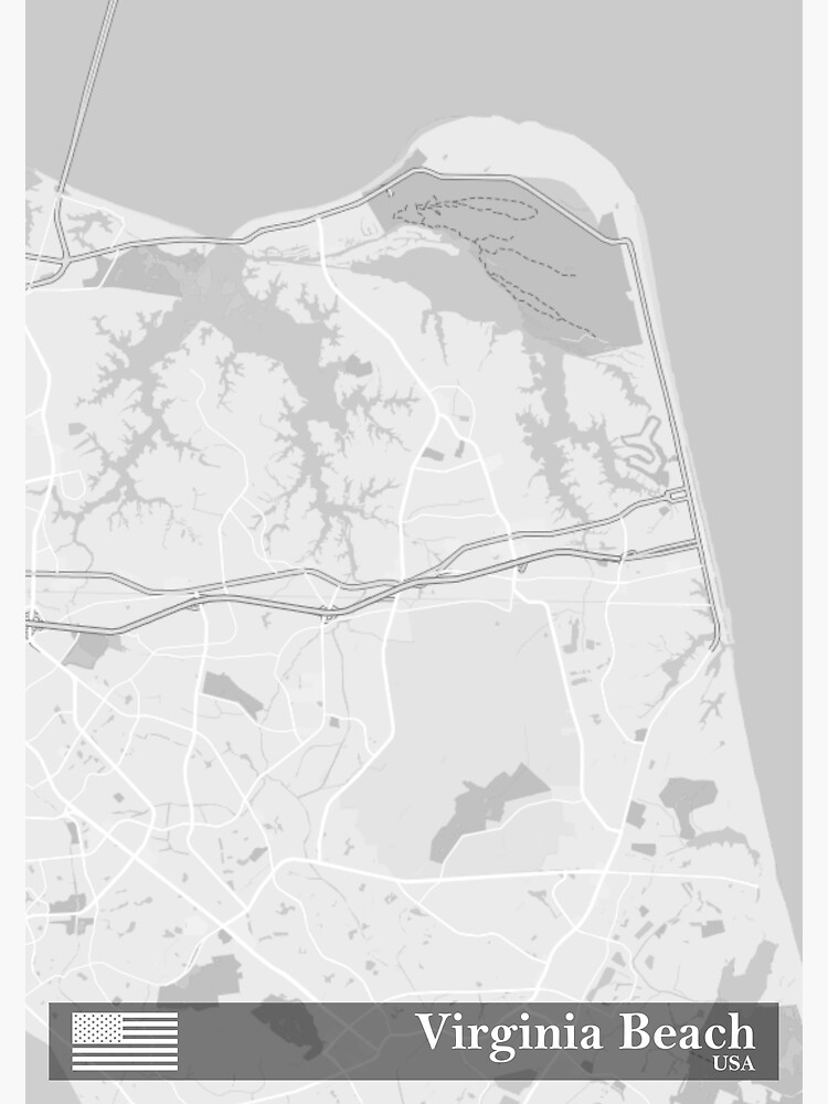 Virginia Beach Map Poster For Sale By DesignerTravel Redbubble   Flat,750x,075,f Pad,750x1000,f8f8f8 