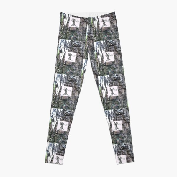 Tree Drawing on Tree Bark Photo Leggings