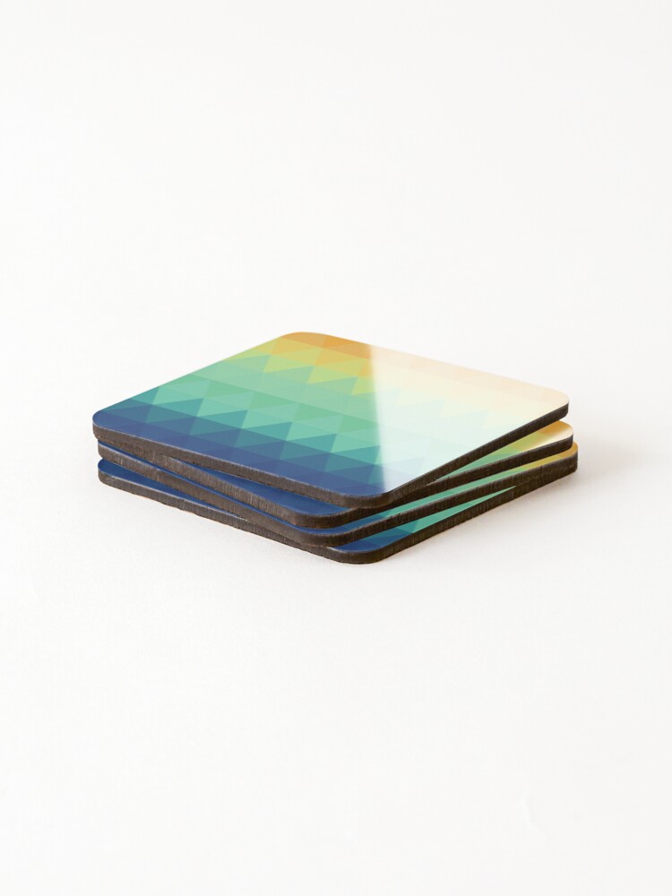 Thumbnail 4 of 5, Coasters (Set of 4), Abstract Multicolor Triangular Pattern - Rainbow Abstract Pattern designed and sold by AppareIIndustry.