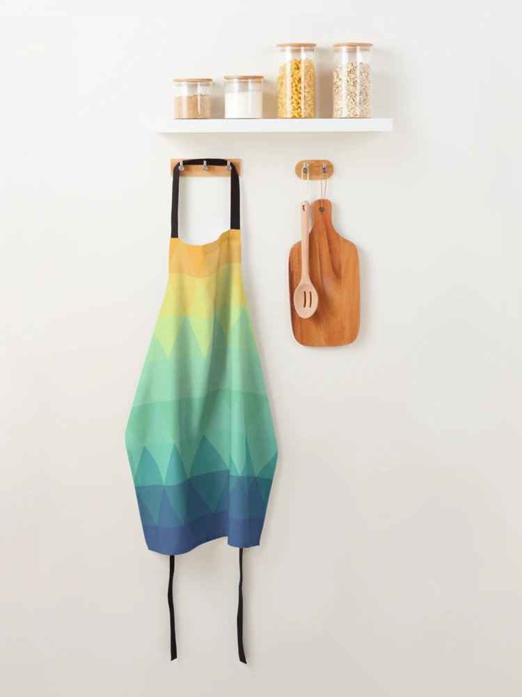 Thumbnail 4 of 6, Apron, Abstract Multicolor Triangular Pattern - Rainbow Abstract Pattern designed and sold by AppareIIndustry.
