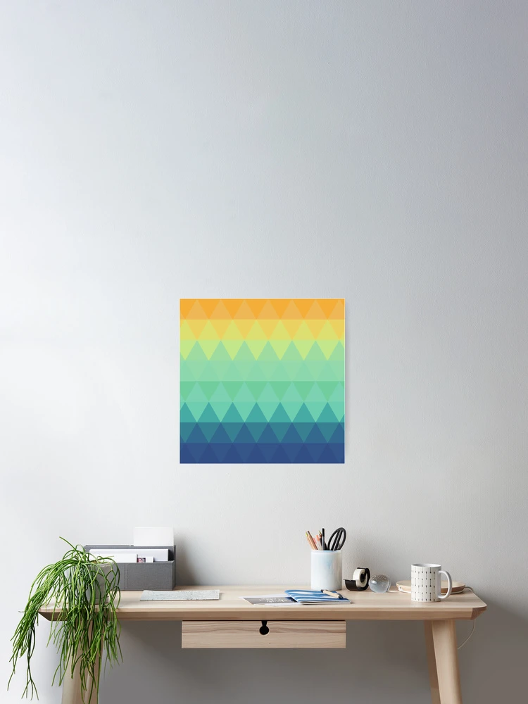 Thumbnail 2 of 3, Poster, Abstract Multicolor Triangular Pattern - Rainbow Abstract Pattern designed and sold by AppareIIndustry.