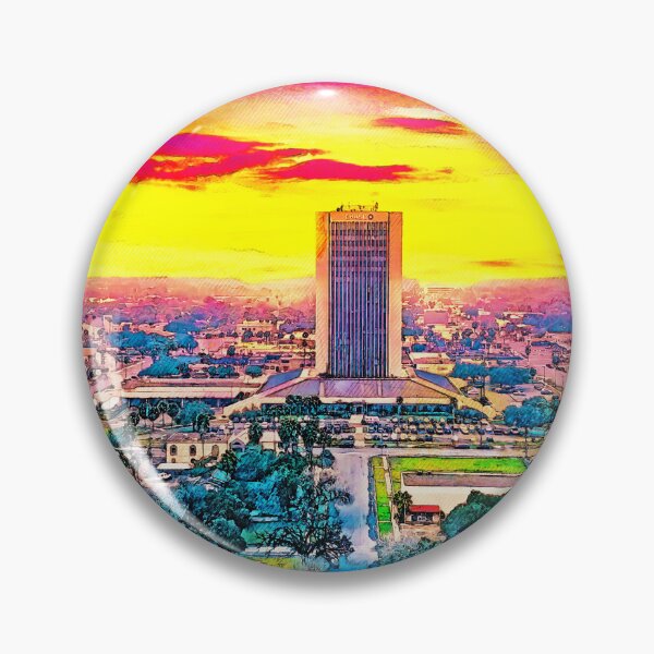 Item preview, Panorama of downtown McAllen, Texas, at sunset - digital painting designed and sold by NickoPrints.