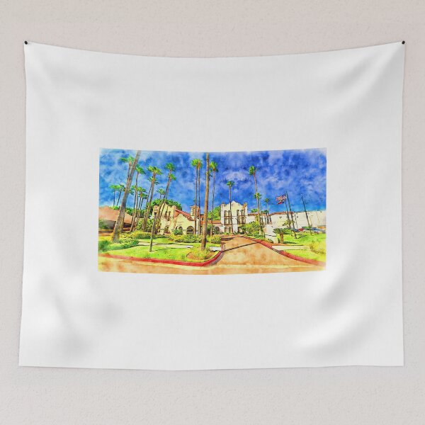 Item preview, Casa de Palmas Hotel in McAllen, Texas - pen and watercolor designed and sold by NickoPrints.