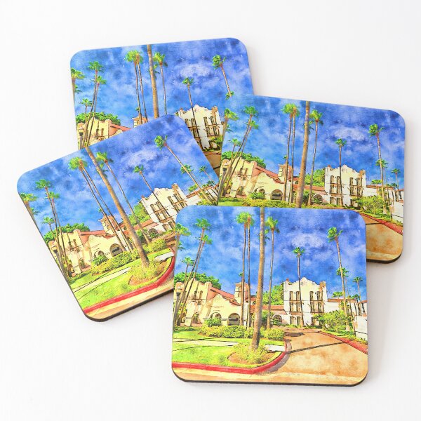 Item preview, Casa de Palmas Hotel in McAllen, Texas - pen and watercolor designed and sold by NickoPrints.