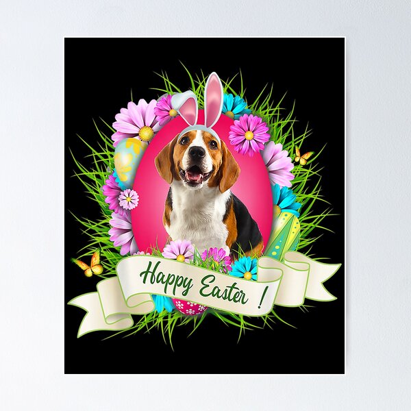 Item preview, Happy Easter Beagle Wearing Bunny Ear Eggs Cool  designed and sold by terrycar.