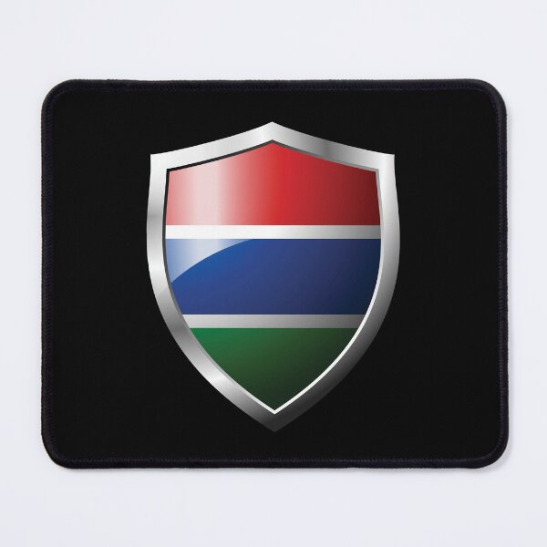 Item preview, Strong Gambia Flag Shield Country designed and sold by HelloFromAja.