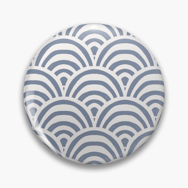 Item preview, Striped arches scallop - steel blue and cream  designed and sold by Chelsea Jay.