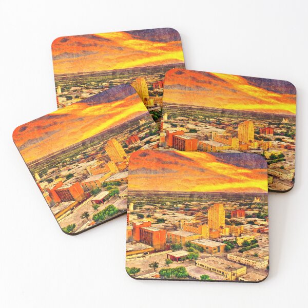 Item preview, Skyline of downtown Abilene, Texas, at sunset - digital painting designed and sold by NickoPrints.