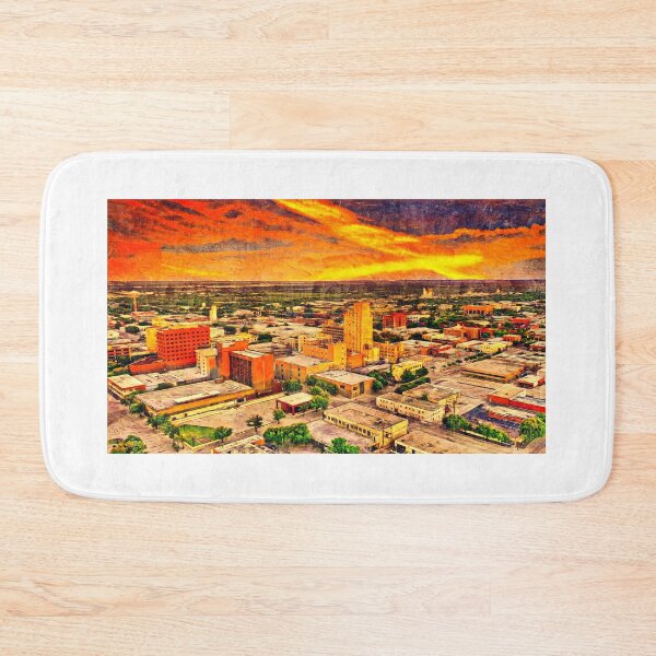 Item preview, Skyline of downtown Abilene, Texas, at sunset - digital painting designed and sold by NickoPrints.