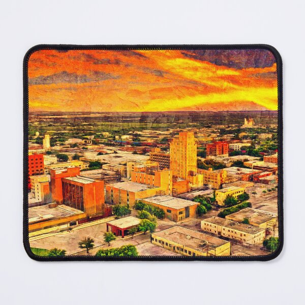 Item preview, Skyline of downtown Abilene, Texas, at sunset - digital painting designed and sold by NickoPrints.