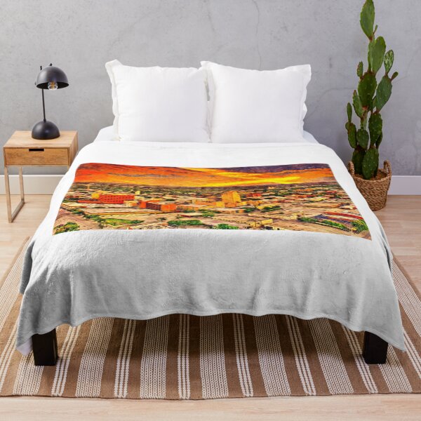 Item preview, Skyline of downtown Abilene, Texas, at sunset - digital painting designed and sold by NickoPrints.