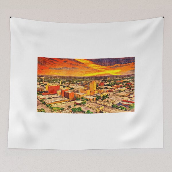 Item preview, Skyline of downtown Abilene, Texas, at sunset - digital painting designed and sold by NickoPrints.