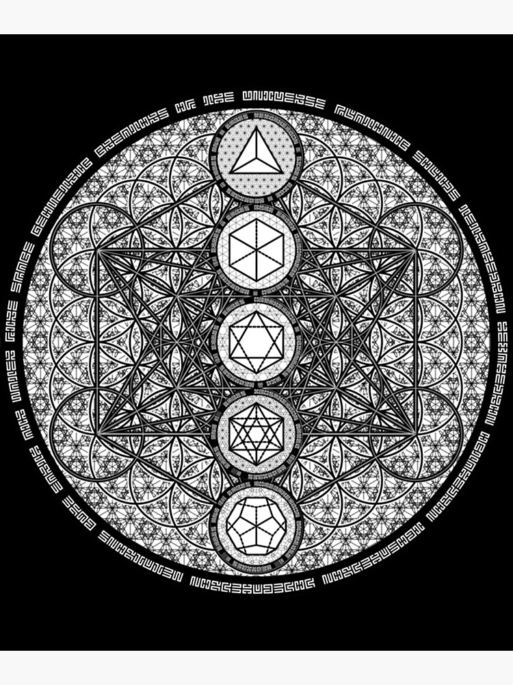 "Metatrons Cube Platonic Solids Sacred B Classic ." Art Print for Sale