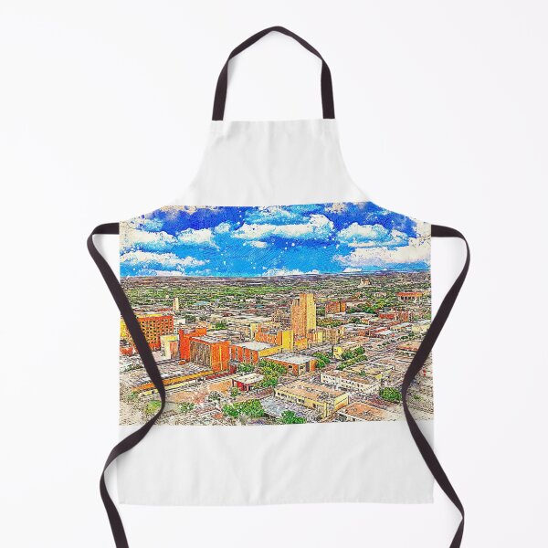 Item preview, Skyline of downtown Abilene, Texas - colored drawing designed and sold by NickoPrints.