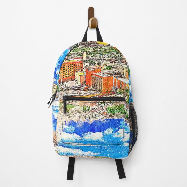 Item preview, Skyline of downtown Abilene, Texas - colored drawing designed and sold by NickoPrints.